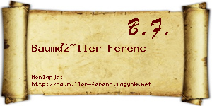 Baumüller Ferenc névjegykártya